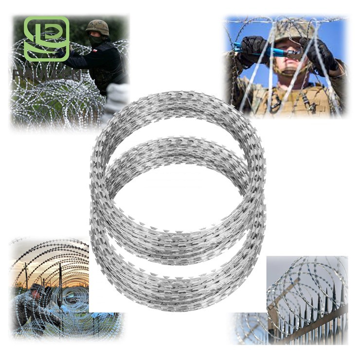 Dual Protection With Galvanized Custom Razor Barbed Wire Fence For Border Dual Protection With Galvanized Custom Razor Barbed Wire Fence For Border