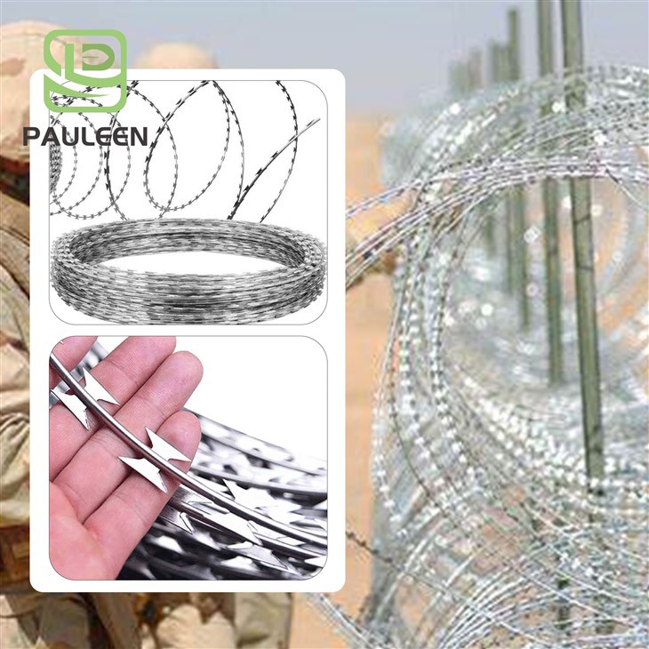 Iron Wire/Blade/Razor Barbed Wire Electro Galvanized Razor Wire Iron Wire/Blade/Razor Barbed Wire Electro Galvanized Razor Wire