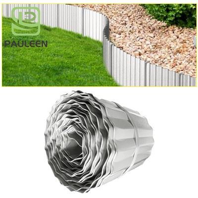 Ymyl lawnt metel gwyn