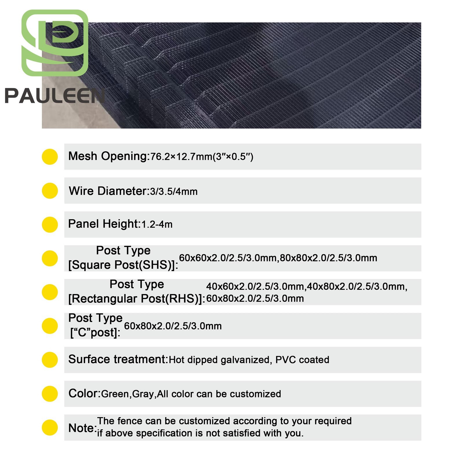 Size of 358 Security Fence Size of 358 Security Fence