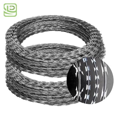 Razor rurbed wire rhwyllog coil
